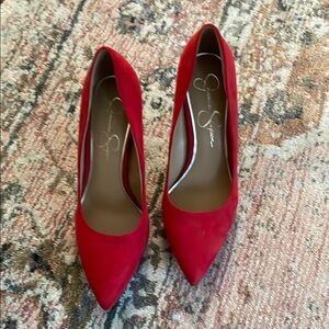 Red Suede Women's Pumps